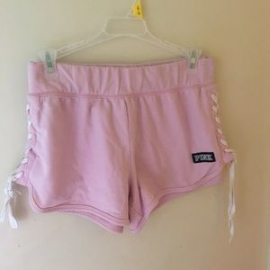 VS Pink Lace Up Shorts